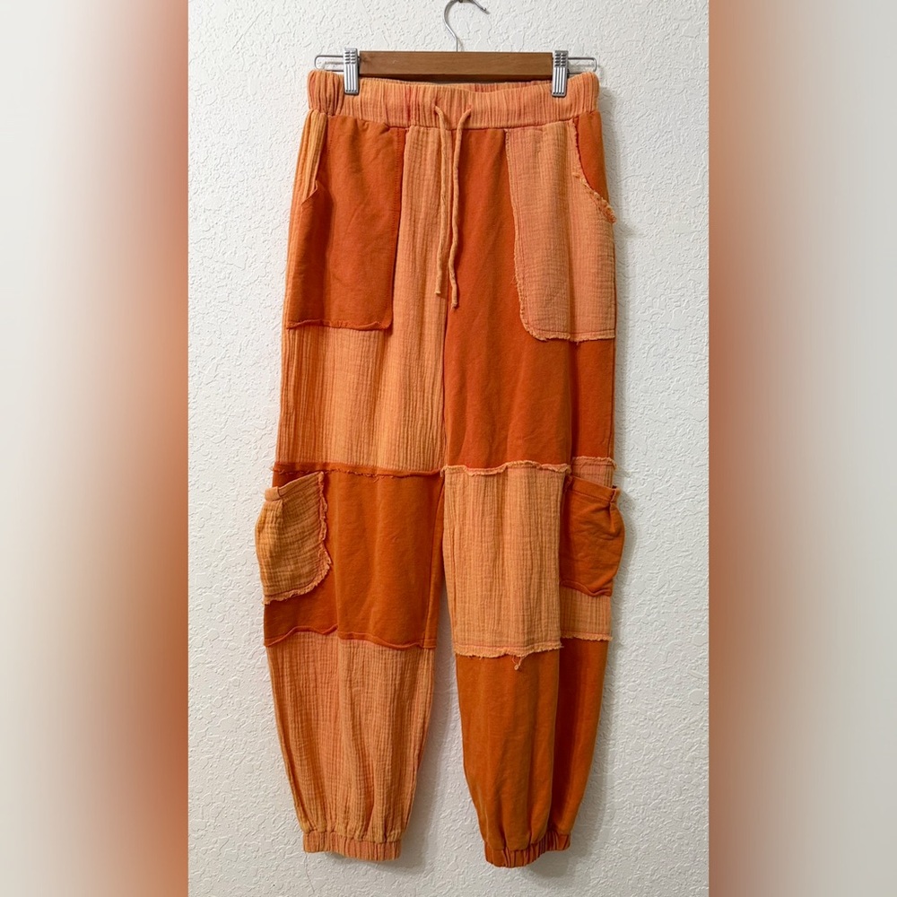 Pol Drawstring Pocketed Patchwork Contrast Jogger… - image 3